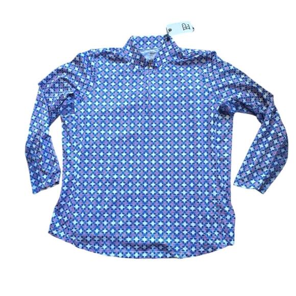 EP New York Jackets & Blazers - EP New York L/S Tricolor Print Polo Golf Shirt NWT XXL UV50+ Americana